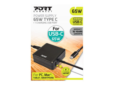 Port Technology : POWER SUPPLY 65 W TYPE C EU+UK