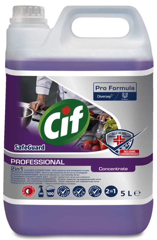 Cif concentré de nettoyant désinfectant professionnel 2in1, 5 L
