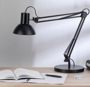 UNiLUX Lampe de bureau LED SUCCESS 66, pince/socle, noir