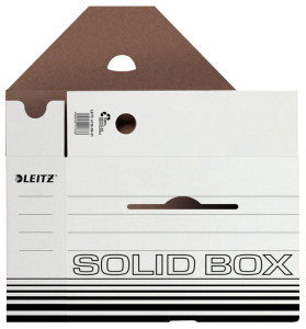LEITZ boîte d'archivage solide, blanc / noir, (B) de 100 mm