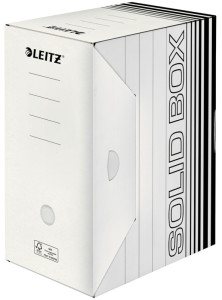 LEITZ boîte d'archivage solide, blanc / noir, (B) de 100 mm