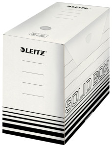 LEITZ boîte d'archivage solide, blanc / noir, (B) de 100 mm