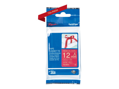 Brother TZE-RW34 ruban laminé P-Touch 12mm WINE Rouge Or