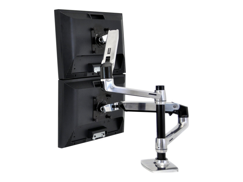 Ergotron : LX REDESIGN DUAL ARM POLE MOUNT 2 FLAT PANEL OR FP et NOTEBOOK (8.80kg)