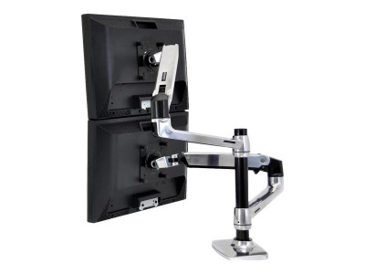 Ergotron : LX REDESIGN DUAL ARM POLE MOUNT 2 FLAT PANEL OR FP et NOTEBOOK (8.80kg)
