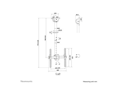 NewStar : FLAT SCREEN CEILING MOUNT 32 - 60IN BLACK