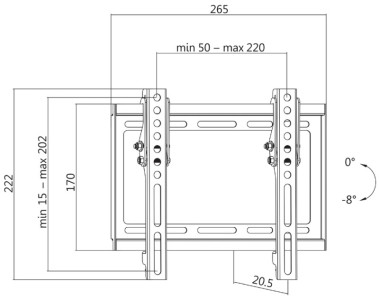 LogiLink Support mural pour TV, inclinable, pour 58,42 -