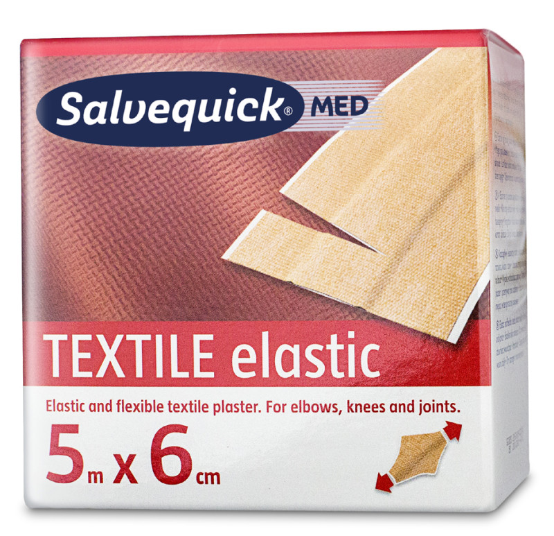 Cederroth Salvequick Textilpflaster, elastisch, 60 mm x 5 m