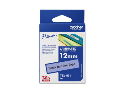 Brother TZE-531 ruban laminé P-Touch 12mm 8M Noir sur Bleu
