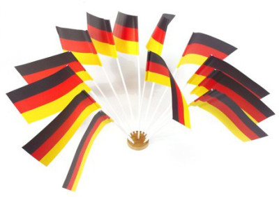 drapeaux PAPSTAR avec tige « Allemagne », noir / rouge / jaune