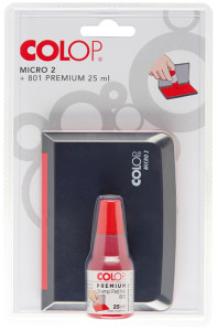 tampon encreur COLOP KOMBIBOX + encre de cachet, rouge