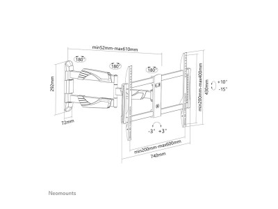 NewStar : WALL MOUNT 32-60IN TILT/SWIVEL MOUNT (TILT&TURN) BLACK 32-60IN