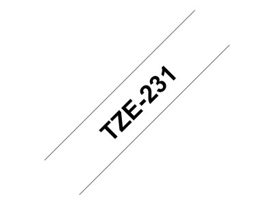 Brother TZE-231 ruban laminé P-Touch 12mm 8M Noir sur Blanc