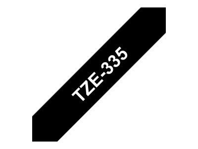Brother TZE-335 ruban laminé P-Touch 12mm 8M Blanc sur Noir