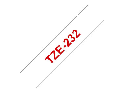 Brother TZE-232 ruban laminé P-Touch 12mm 8M Rouge sur Blanc