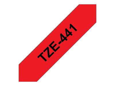 Brother TZE-441 ruban laminé P-Touch 18mm 8M Noir sur Rouge