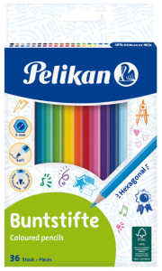 crayons triangulaires Pelikan mince, boîte en carton 36er