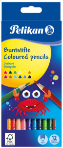 crayons triangulaires Pelikan mince, boîte en carton 12er