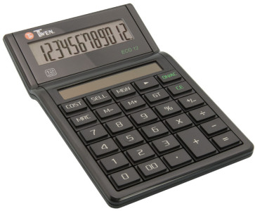 TWEN Calculatrice de bureau ECO 12, écran LCD à 12 chiffres,