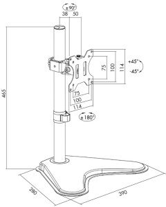 LogiLink Bras support pour écrans TFT/LCD, avec socle, noir