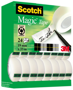 Film adhésif Scotch Magie 810, 19 mm x 33 m, 24 rouleaux