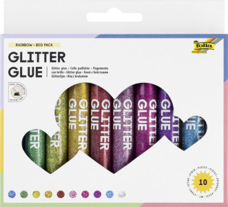 folia colle à paillettes « brillante GlitterGlue », 9,5 ml, couleurs assorties