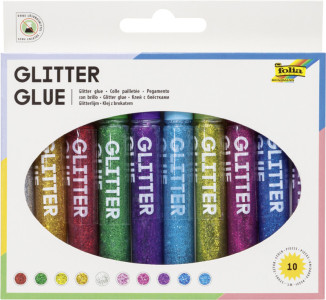 folia colle à paillettes « brillante GlitterGlue », 9,5 ml, couleurs assorties