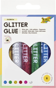 folia colle à paillettes « brillante GlitterGlue », 9,5 ml, couleurs assorties