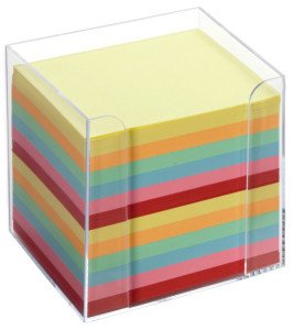 folia Zettelbox, le plastique, transparent, remplissant: blanc / couleur