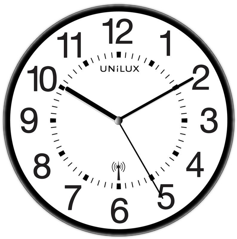 argent Unilux Pendule/Horloge radiopilotée "Outdoor" Diamètre: 355 mm résistant aux intempéries