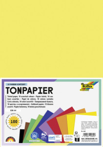 papier de construction folia, A4, 130 g / m², des couleurs assorties