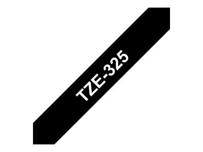 Brother TZE-325 ruban laminé P-Touch 9mm 8M Blanc sur Noir