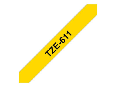Brother TZE-611 ruban laminé P-Touch 6MM 8M Noir sur Jaune