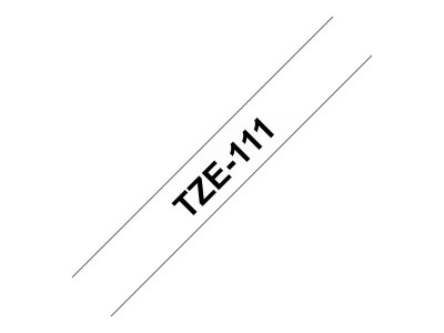 Brother TZE-111 ruban laminé P-Touch 6mm 8M Noir sur Transparent