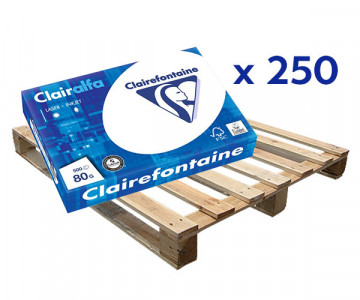 Ramette de papier Clairalfa A4, 80 g/m2, extra blanc 500 feuilles - conditionné en palette de 250 ramettes