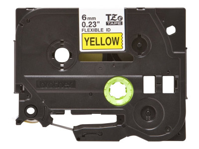 Brother TZEFX-611 ruban laminé P-Touch 6mm 8M Noir sur Jaune
