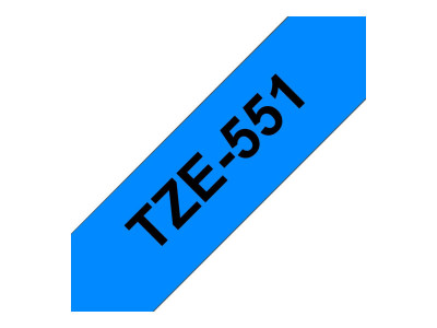 Brother TZE-551 ruban laminé P-Touch 24mm 8M Noir sur Bleu