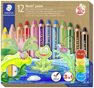 STAEDTLER buddy hexagonal crayon, 6 boîte en carton + Spitzer