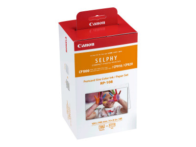Canon : RP-108 CP820/CP1000/CP910 HIGH-CAPACITY COLOR INK/PAPER