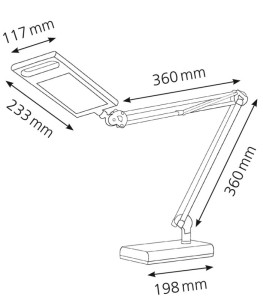 lampe de travail LED Hansa 4 travail, anthracite, avec base et pince