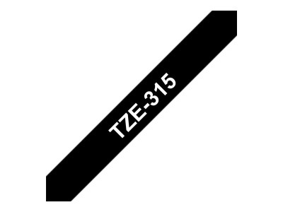Brother TZE-315 ruban laminé P-Touch 6mm 8M Blanc sur Noir