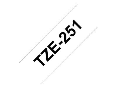 Brother TZE-251 ruban laminé P-Touch 24mm 8M Noir sur Blanc