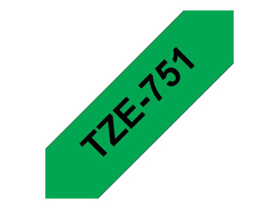 Brother TZE-751 ruban laminé P-Touch 24mm 8M Noir sur Vert