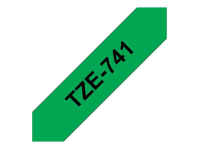 Brother TZE-741 ruban laminé P-Touch 18mm 8M Noir sur Vert