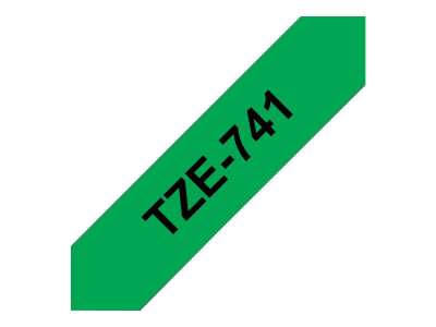 Brother TZE-741 ruban laminé P-Touch 18mm 8M Noir sur Vert