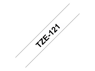 Brother TZE-121 ruban laminé P-Touch 9mm 8M Noir sur Transparent