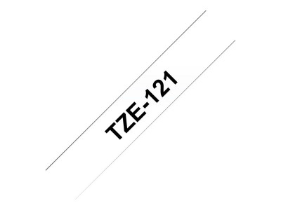 Brother TZE-121 ruban laminé P-Touch 9mm 8M Noir sur Transparent