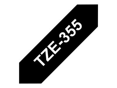 Brother TZE-355 ruban laminé P-Touch 24mm 8M Blanc sur Noir
