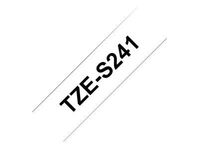 Brother TZE-S241 ruban laminé P-Touch M 8M 8M Noir sur Blanc Extra Fort