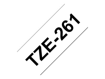 Brother TZE-261 ruban laminé P-Touch Noir sur Blanc 35,6mm 7,99M